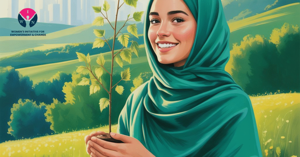 Ruman planting trees for global change”